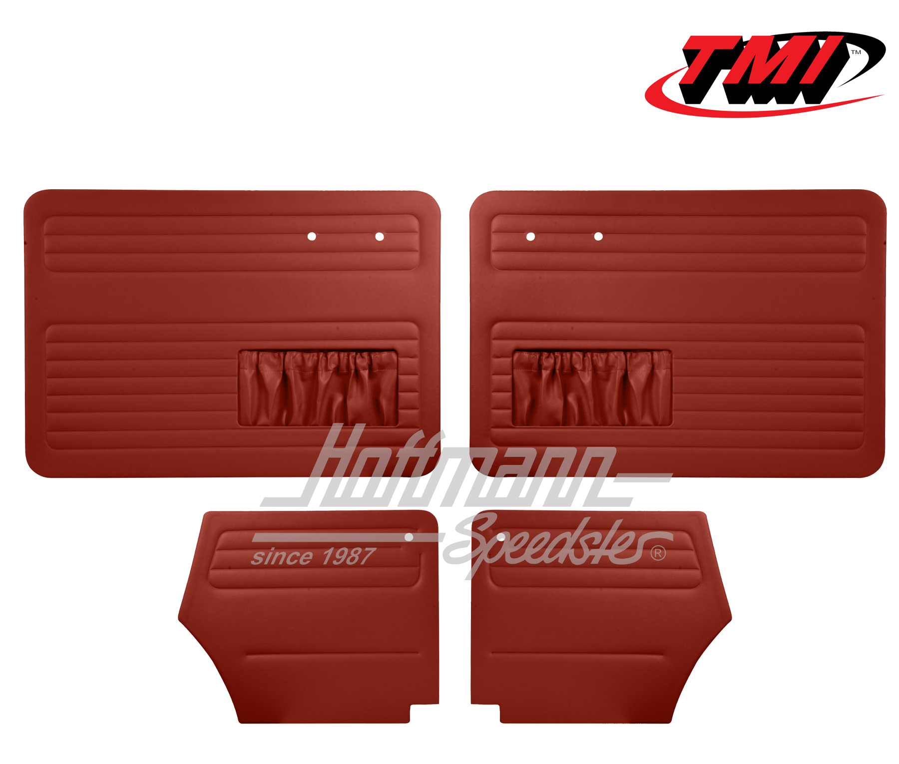 Door panels, Beetle Convertible, 55-64, red | 10-1327-17 | 055-7556