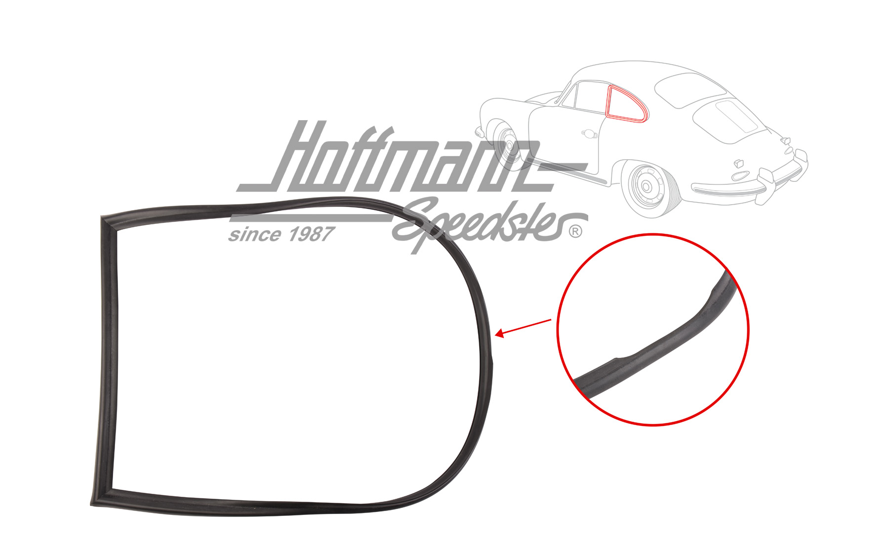 Seal, vent-window frame, 356 Coupé, left | 644 543 903 00 | 510-6395-11