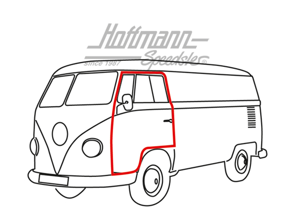 Door seal, Bus T1, -7.67, left/right | 211 898 721 | 089-0110