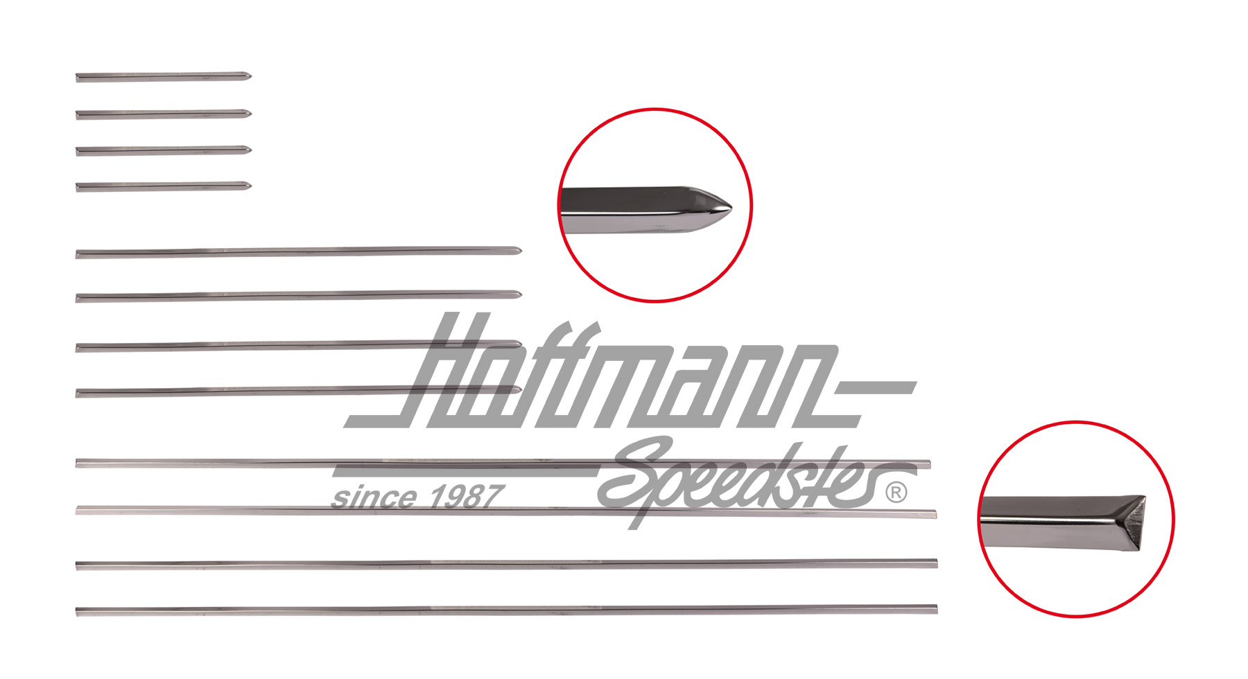 Body moulding set, Karmann Ghia, 8.65-7.74 | 143 898 111 GHI | 060-6050