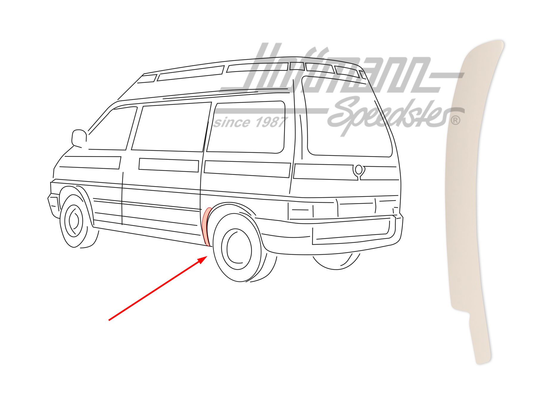 Gravel guard foil, rear, left | 701 853 931 A | 408-6500-01