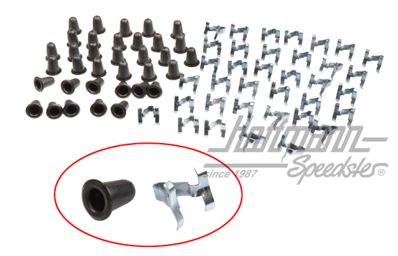 Moulding clips, clips/grommet, -7.66 | 113 853 585 B + 113 857 219 A | 020-2077