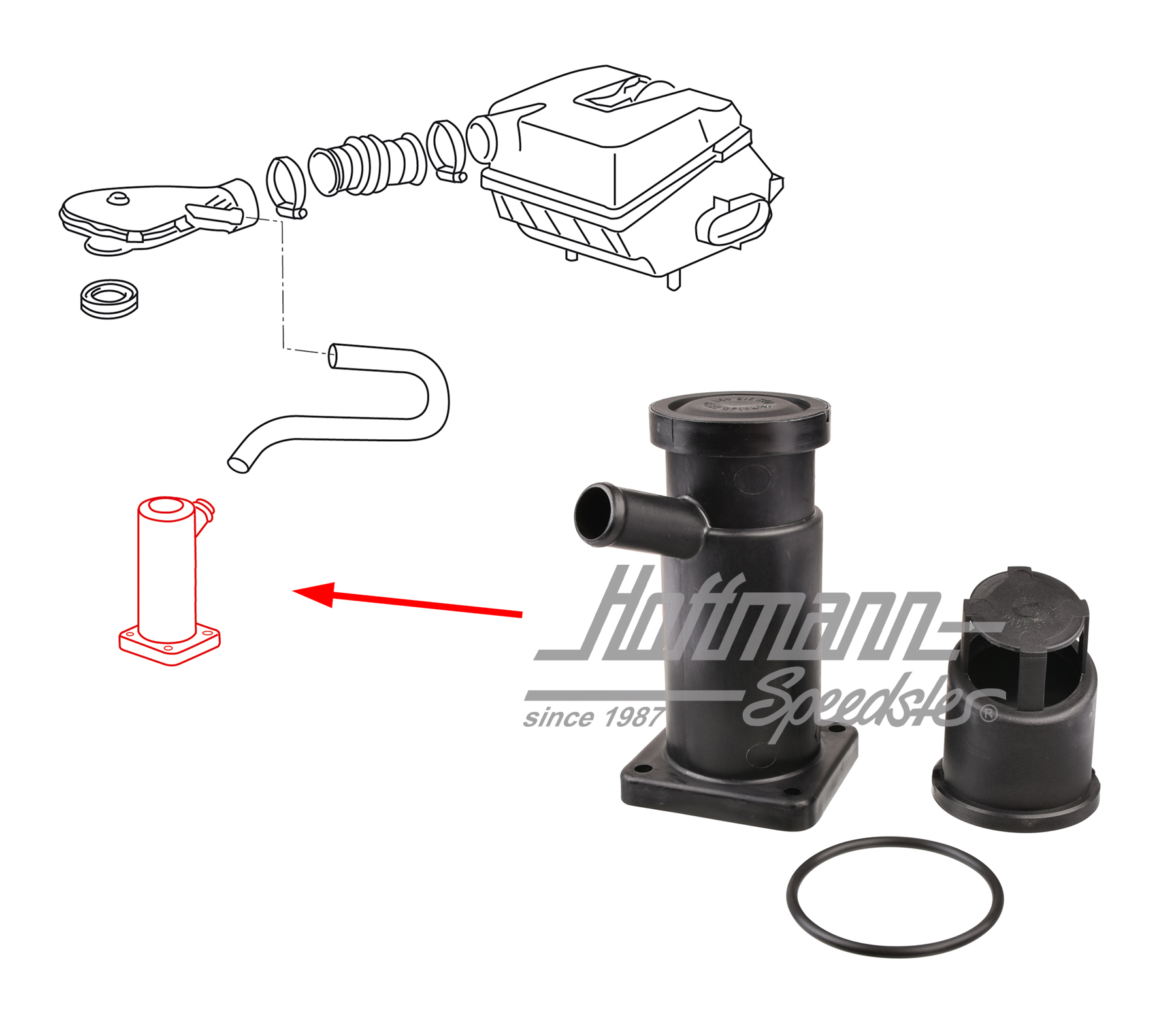 Crank case ventilation, 1.9-2.1 WBX | 025 115 451 | 307-3060