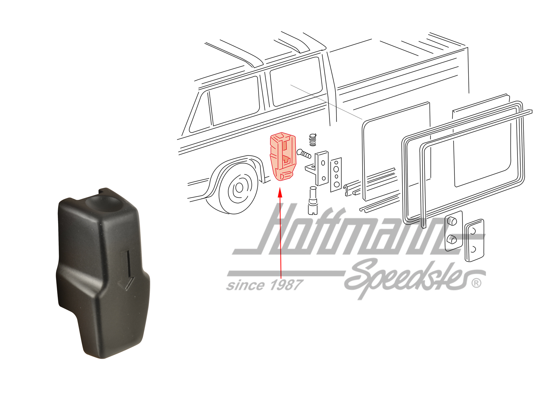 Handle (opener), sliding window | 281 847 733 | 090-6118-04