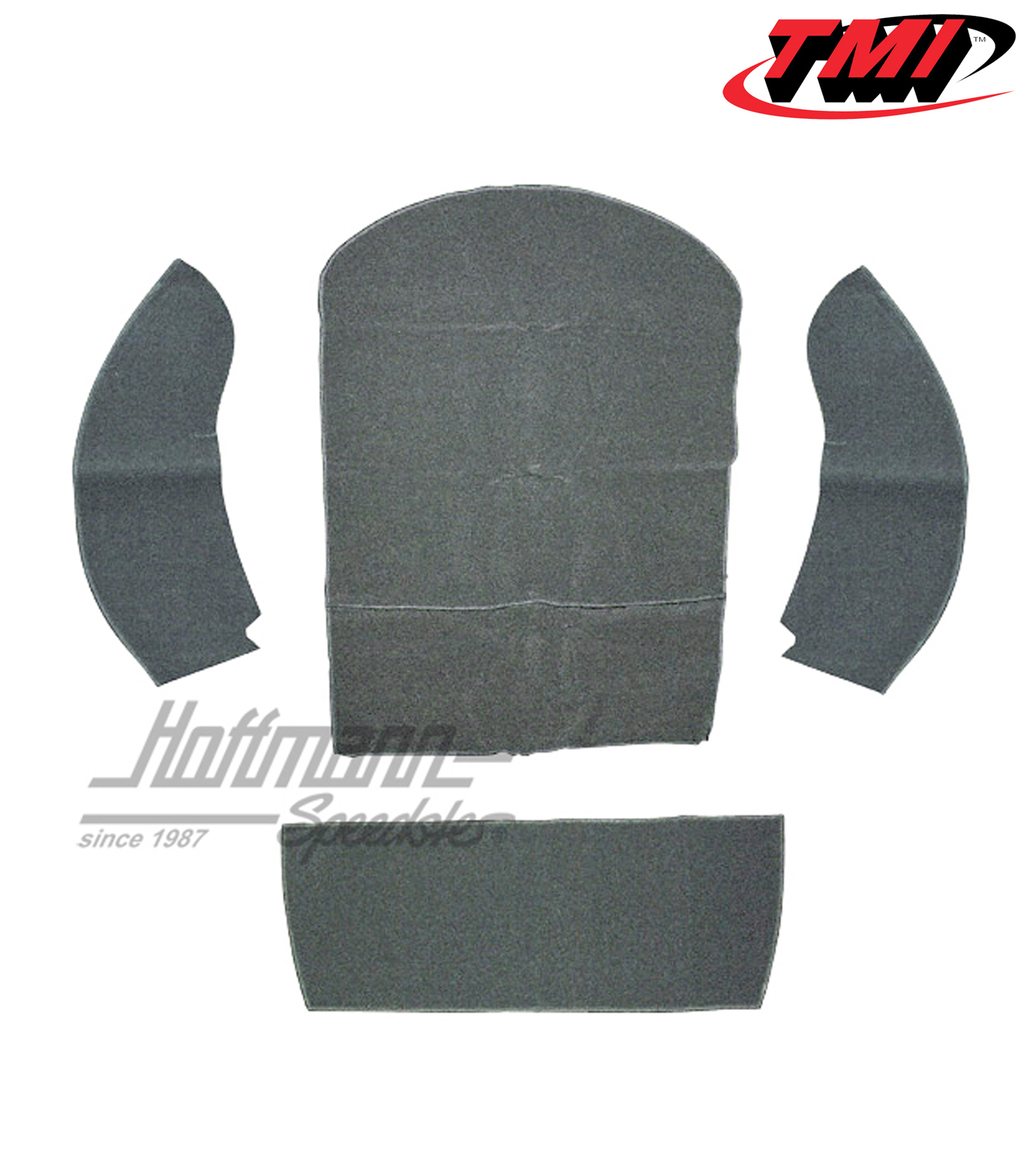 Rear well carpet kit, Convertible, grey, 8.72-.79 | 34-R1317-407 | 020-5350