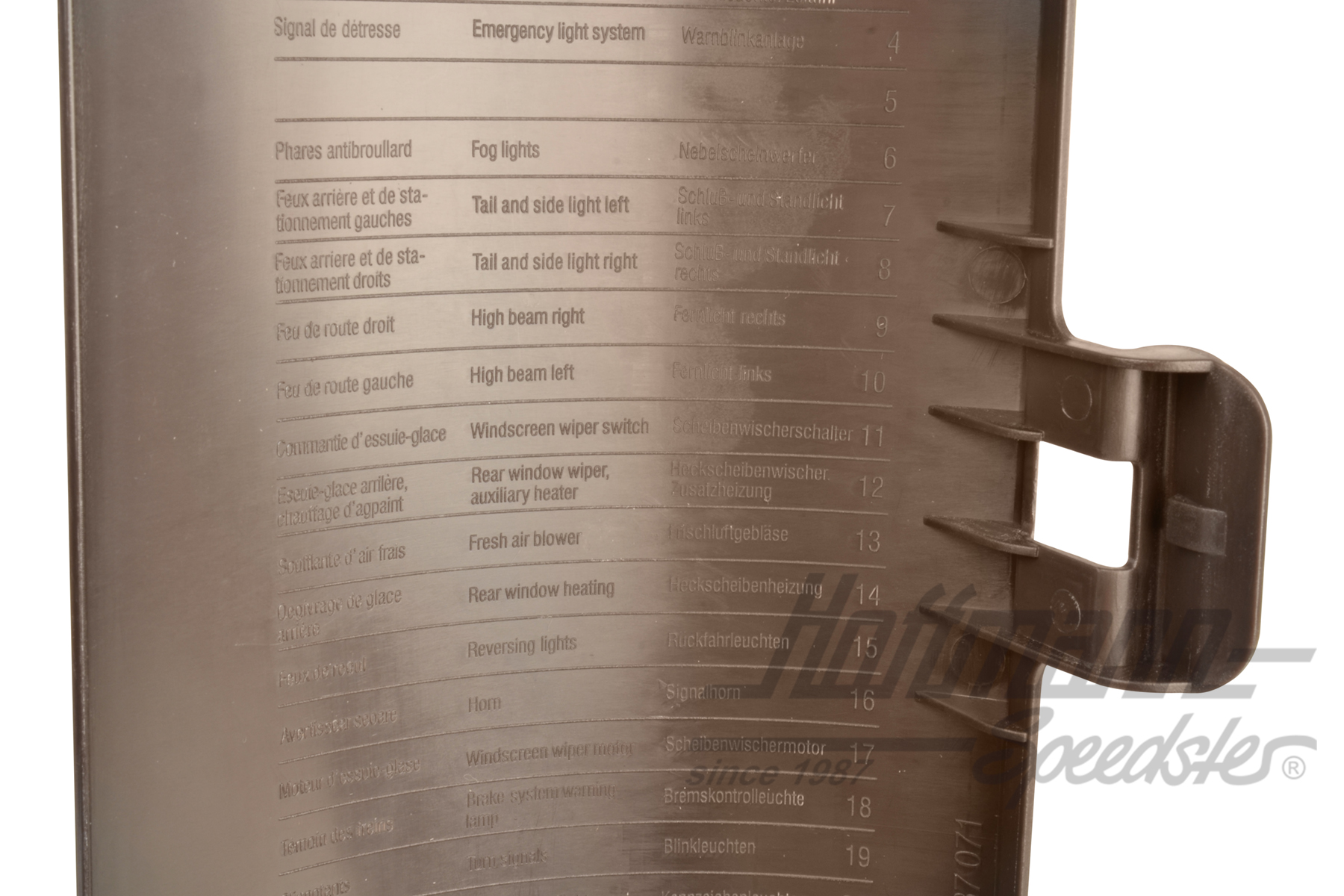 Cover, fuse box, brown                                                                              