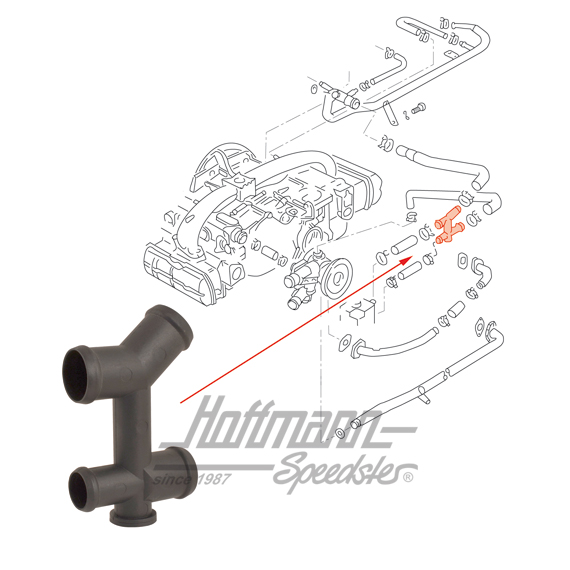 Distributor, double-T-piece, 83-85 | 025 121 438 | 307-4008-08