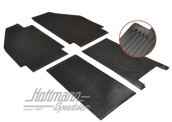 Rubber mat set, floor panel, -55, black | 111 863 000 | 020-5459