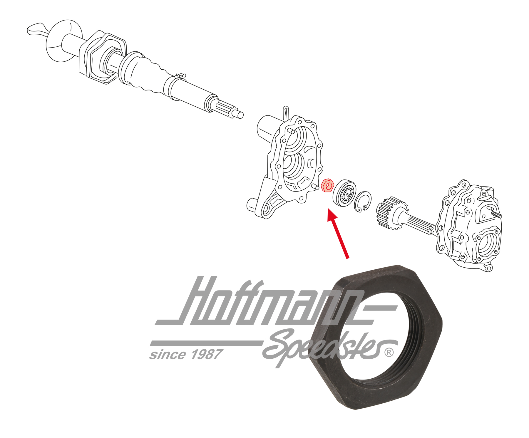 Nut, countershaft gearbox, Bus T1, 8.63-7.67 | 211 501 293 A | 089-3082-26