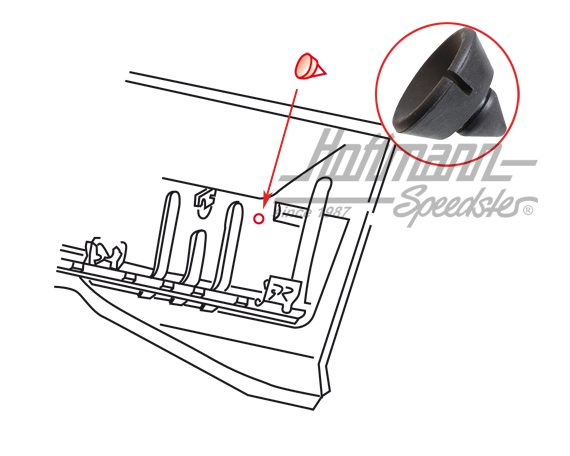 Rubber bump, rear seatback, Type 181 | 181 885 283 | 080-5098