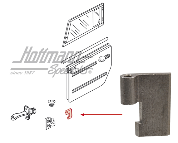 Door hinge half, door, left                                                                         