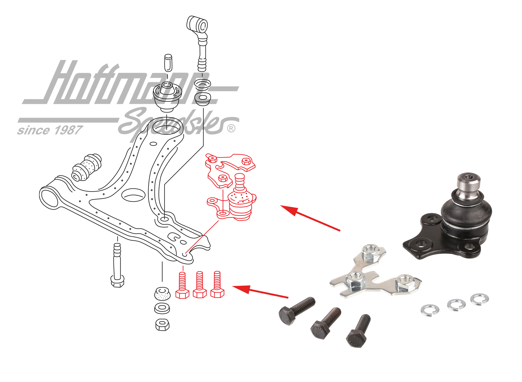 Ball joint, transverse control arm, Golf 2, 19mm | 357 407 365 | 204-0404