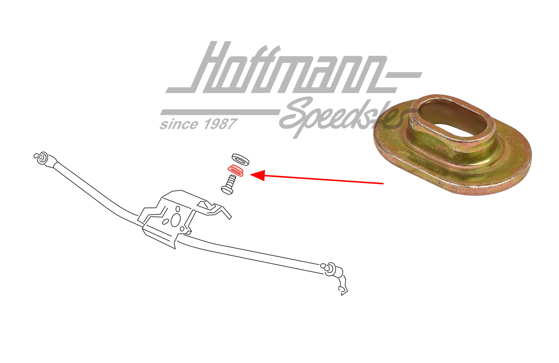 Bushing, wiper linkage, Bus T4 | 701 955 123 | 409-5012