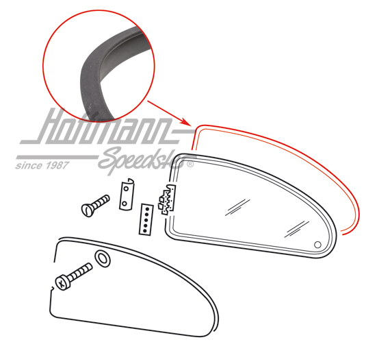 Seal, around pop-out window, rear, -7.64 | 113 847 135 | 020-2258-18