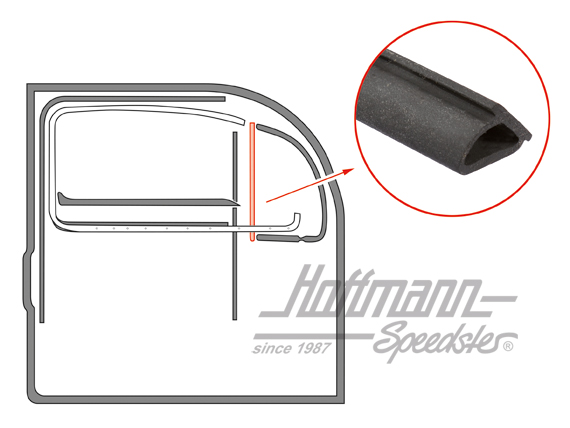 Seal, vent window, verticla, 8.64- | 231 837 465 | 020-5234