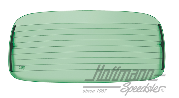 Rear window, heatable, Sedan, 57-64, green | 111 845 501 E grün heizbar | 020-6050