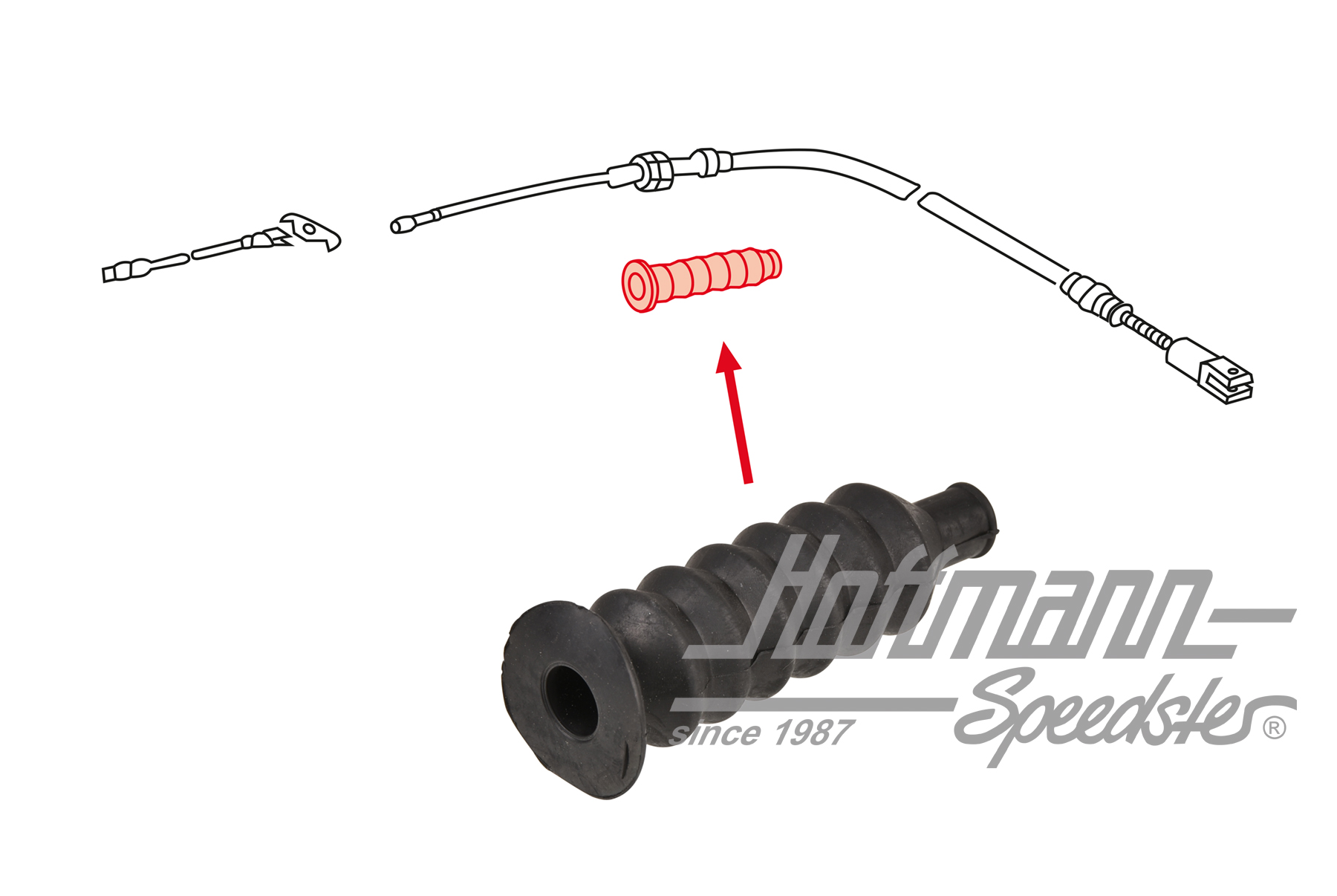Bellows, hand-brake cable, front, 914 | 914 424 592 00 | 600-6015