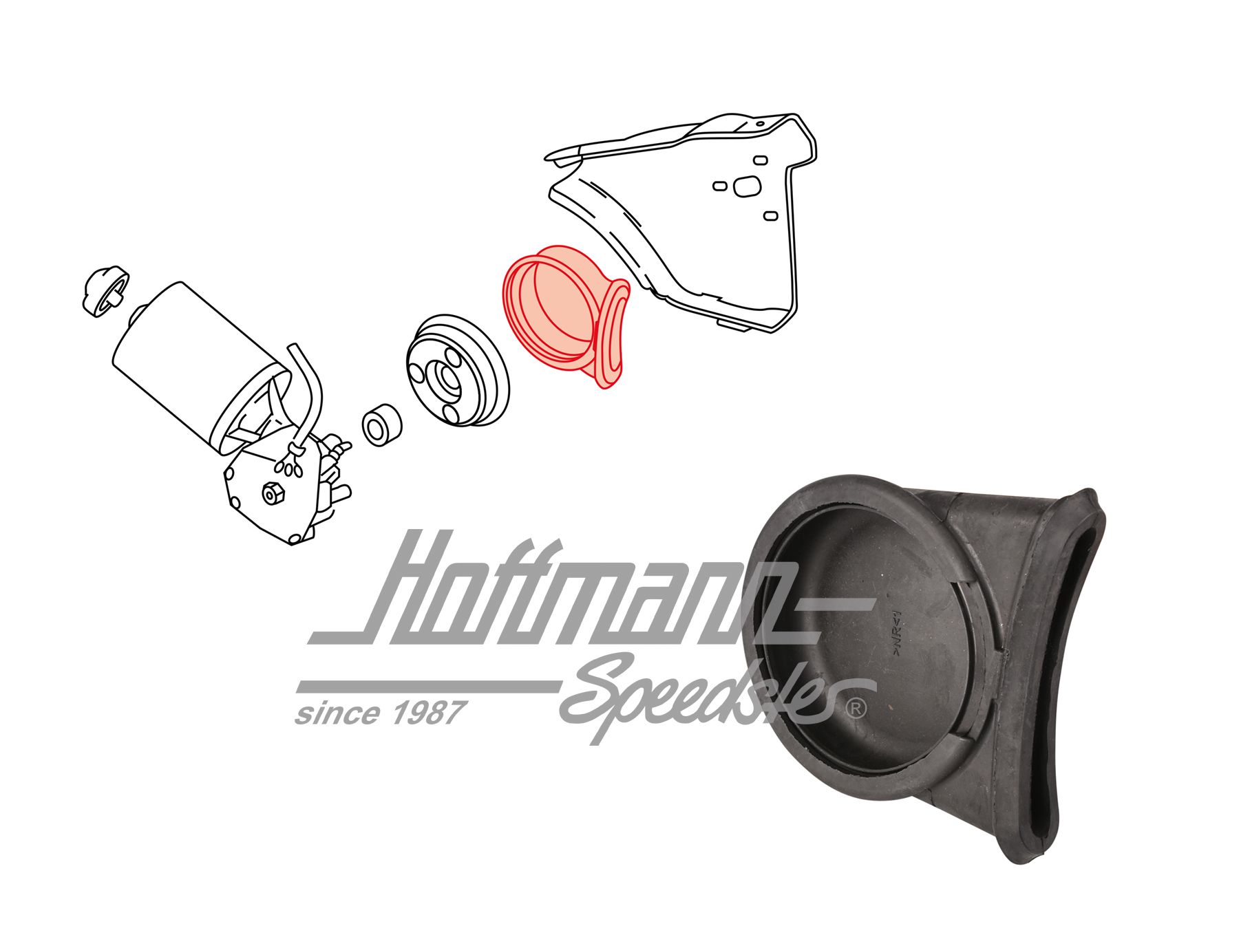 Cap, headlight linkage, 914, right                                                                  