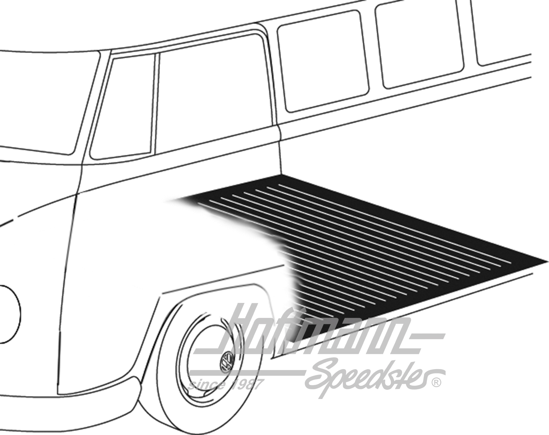 Rubber mat, cargo space/passenger-compartment, Bus T1/T2                                            