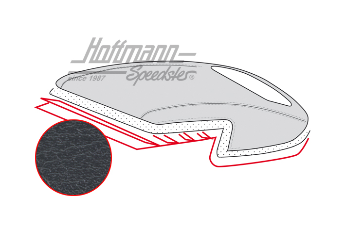 Headliner, Convertible, 4.67-11.68, black, smooth |  | 060-4030-10