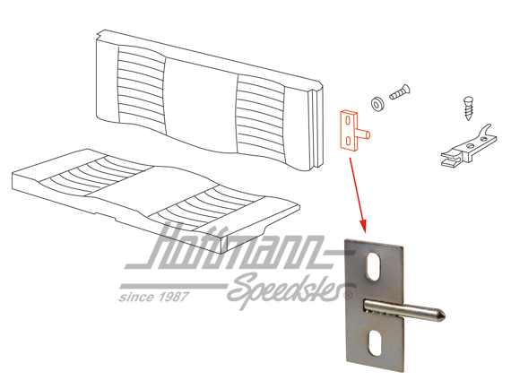Retainer, rear-bench backrest, Convertible, 68-74 | 141 885 589 A | 066-1243