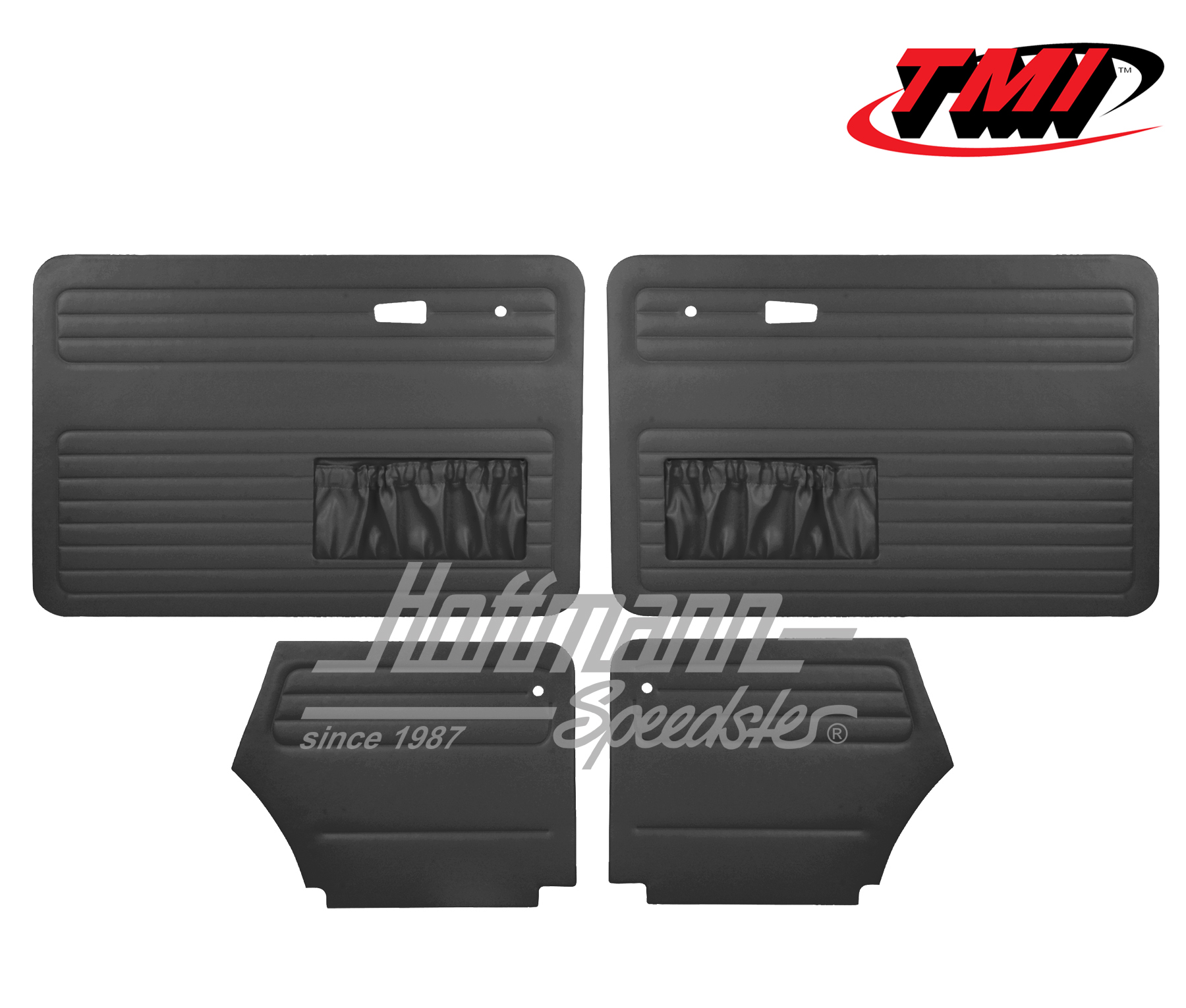 Door panels, Beetle Convertible, 8.72-, black | 10-1330-11 | 055-7581