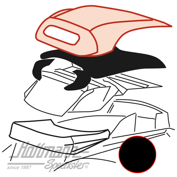 Convertible top, .67-7.72, Sonnenland, black |  | 020-4662-10