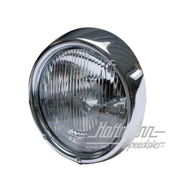 Headlight, H4, (3 holes), with chrome rim | 113 941 753 | 020-4455