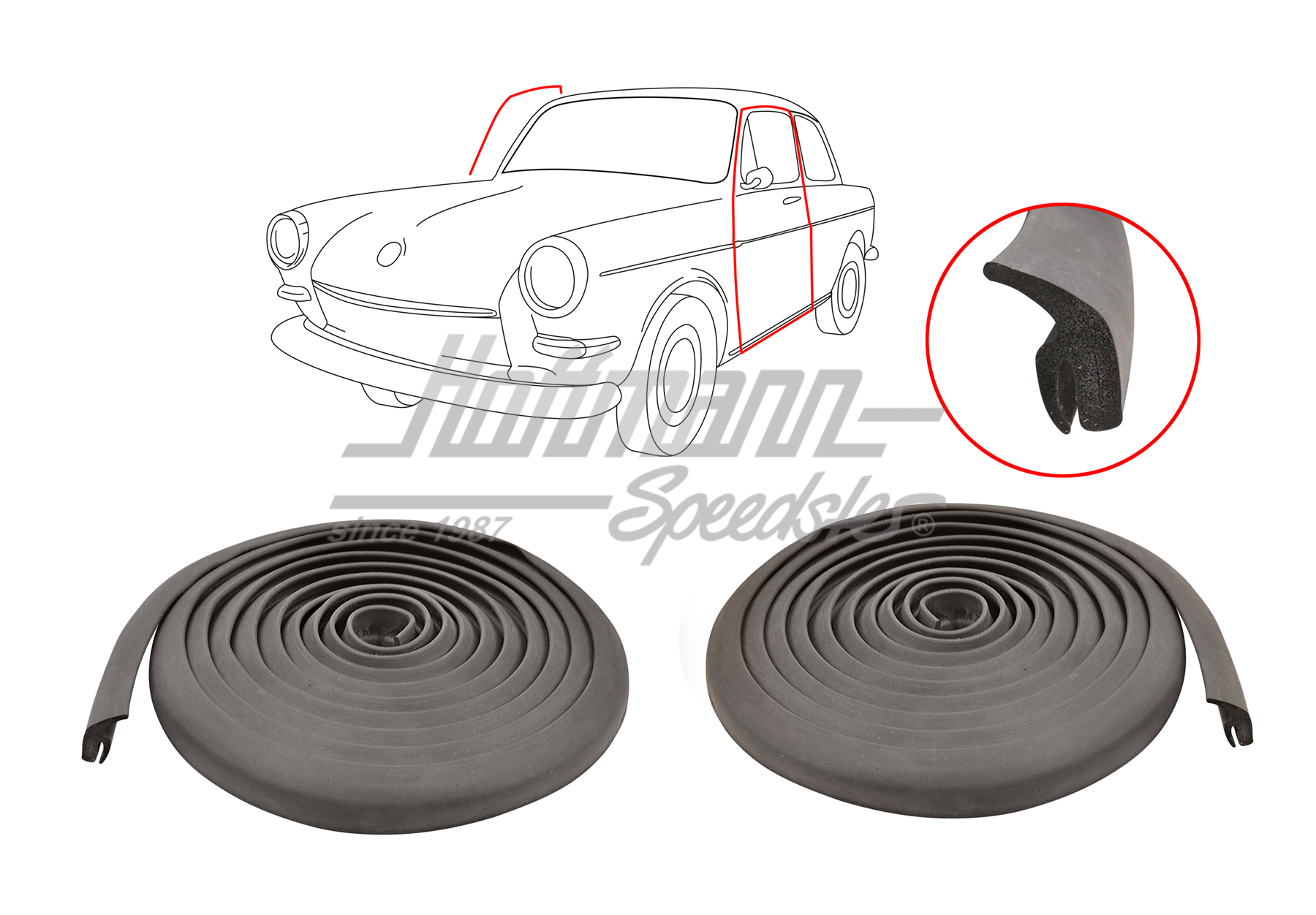 Door seals, Type 3, 4.61-7.73
 | 311 837 711 F | 069-8080-10