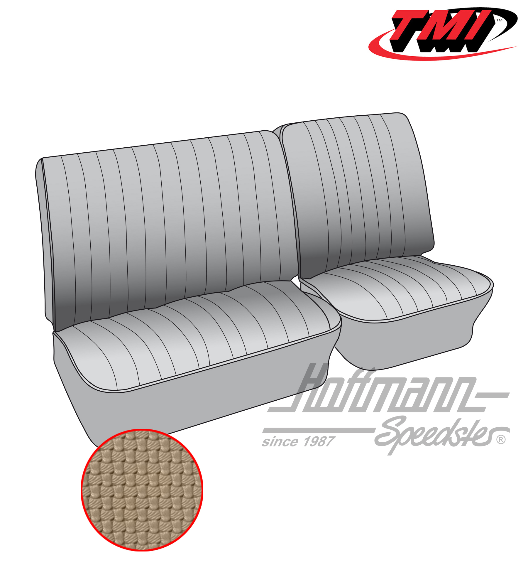 Seat upholstery, front bench, 67-73, beige | 43-2113-04 | 098-0630-30