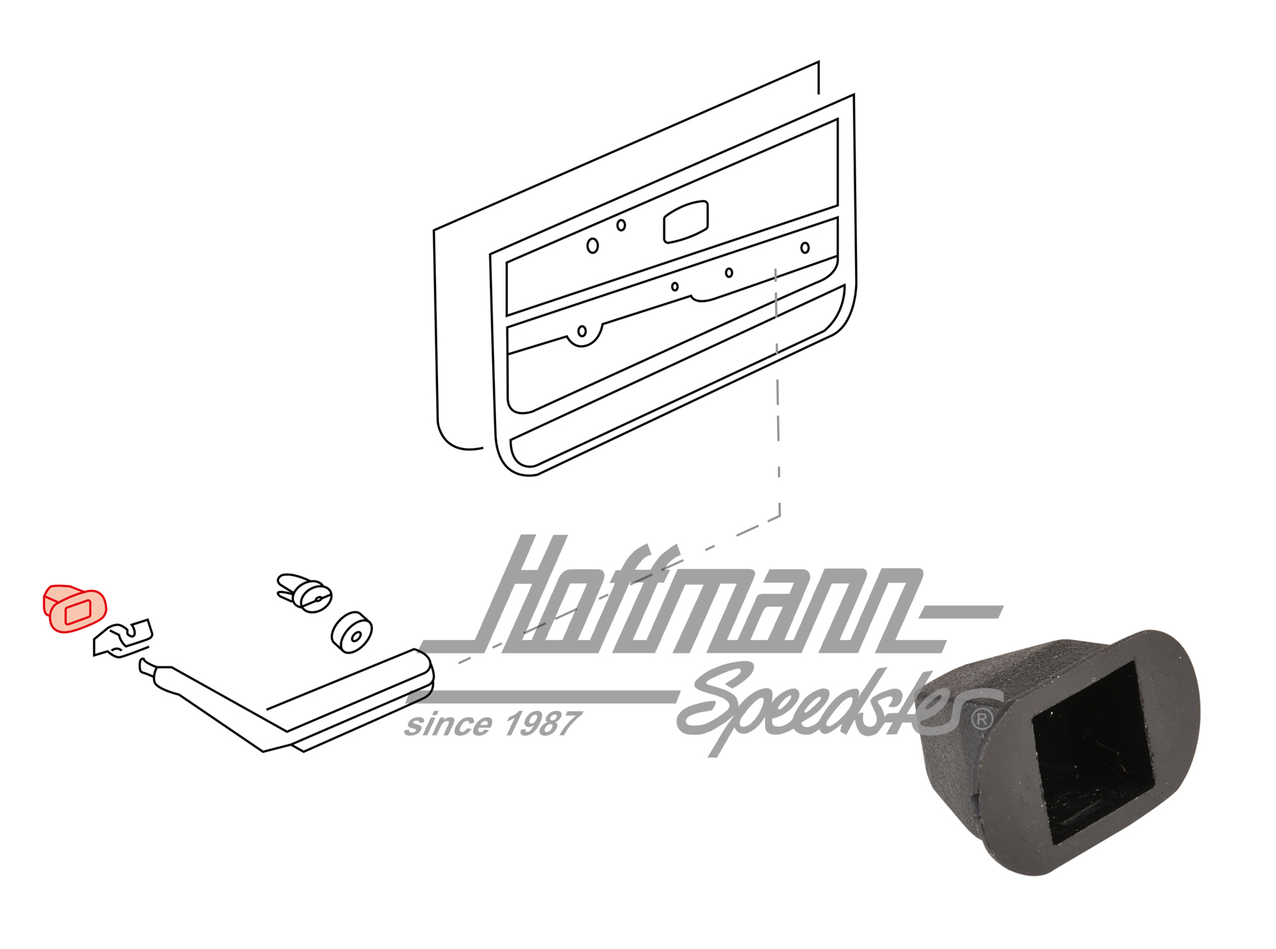 Grommet, clamp, armrest, upper, Golf 1 | 161 867 197 | 180-1909-10