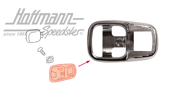 Door pull screen, plastic/chromed, 8.63- | 113 837 239 BCM | 020-2326