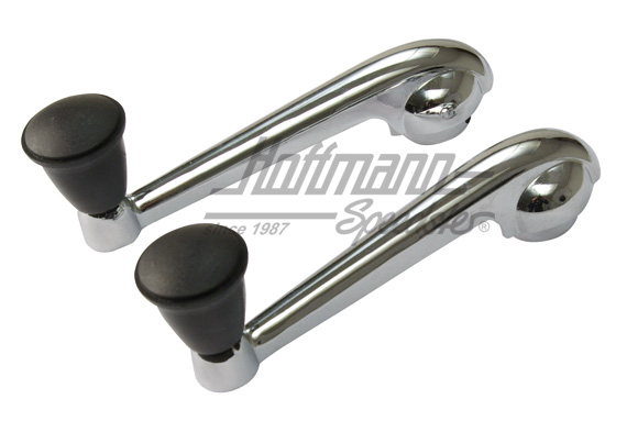 Window winder, chromed/black, -7.67 | 113 837 581 E | 020-2372-05