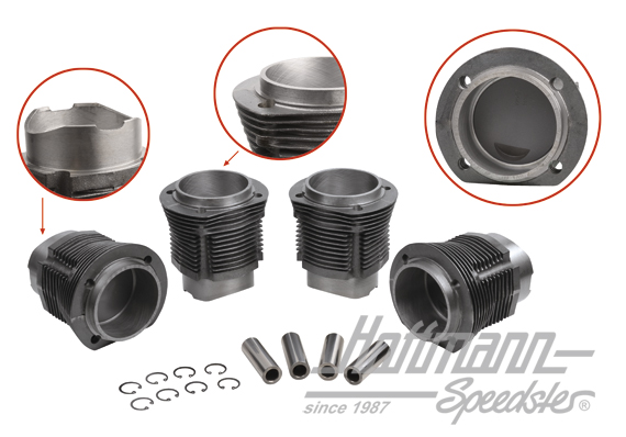 Piston + cylinder set, 1.5, Porsche 356, 80mm | 008 11 80S | 505-0620