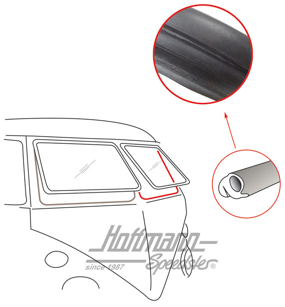 Front window seal, Bus T1, Safari, left | 211 847 541 B | 089-0032-01