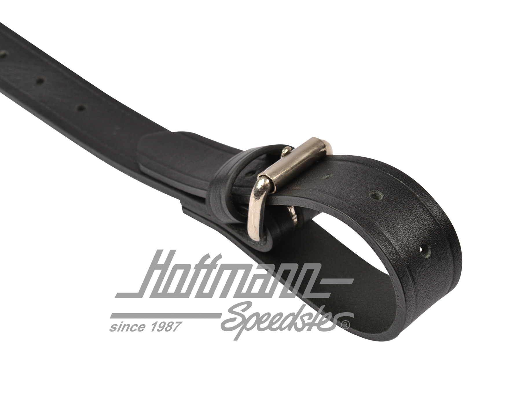 Leather strap set, luggage rack, black                                                              