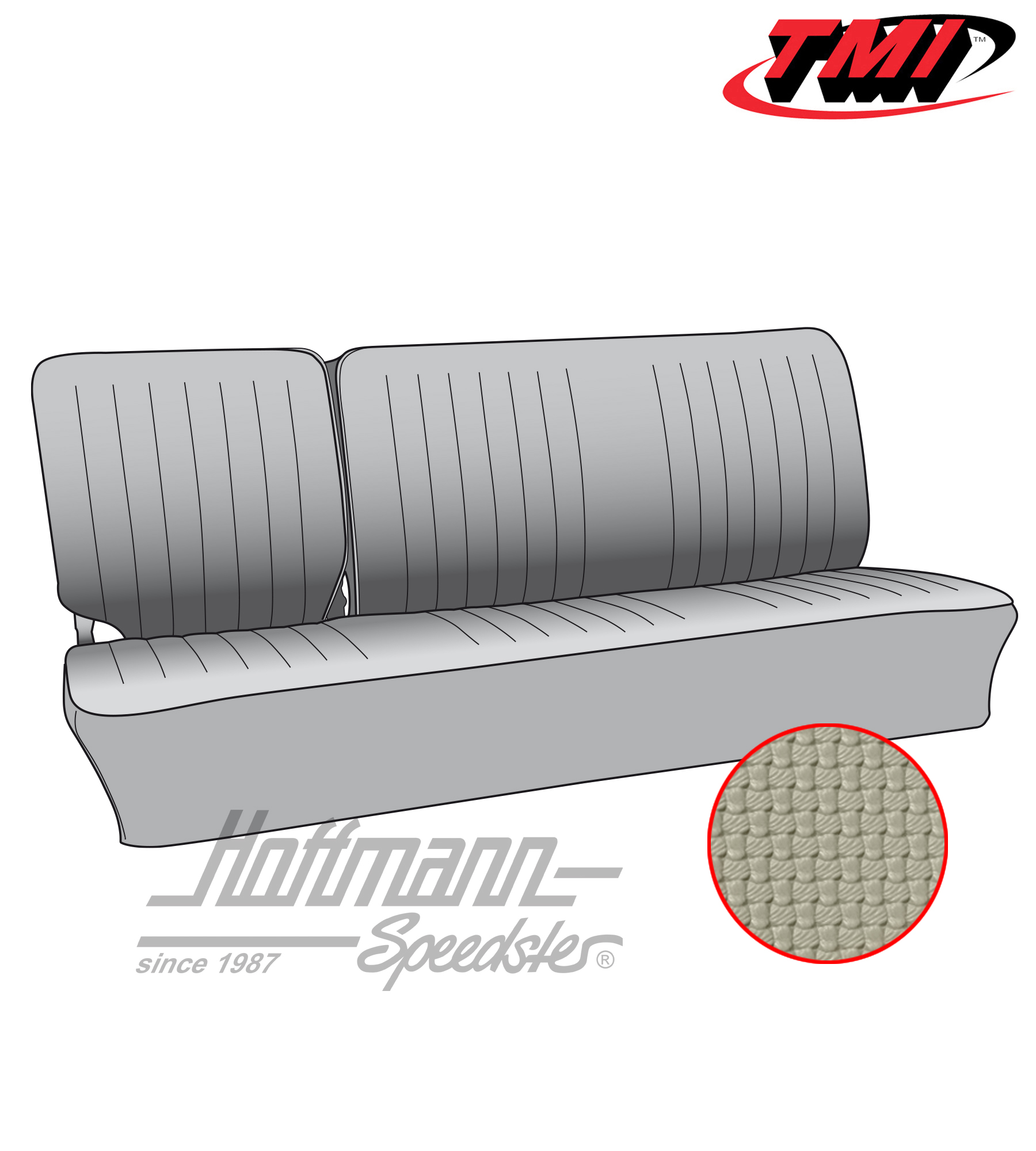 Seat upholstery, central bench 1/3, 67-73, off-white | 43-2129-05 | 098-0653-50