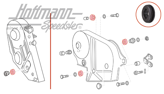 Grommet, timing belt cover | 056 129 669 B | 110-0930