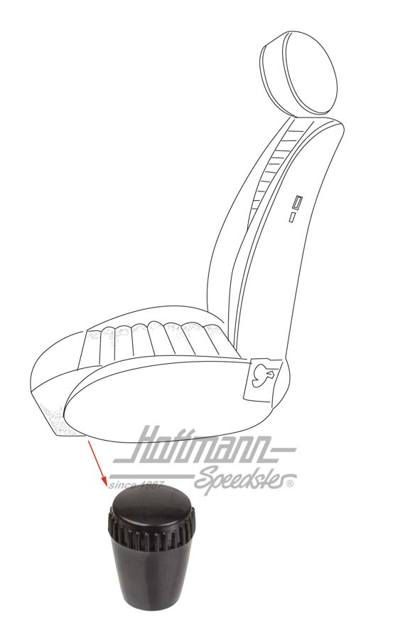 Knob, seat adjuster, black (new) | 113 881 251 B | 055-7078