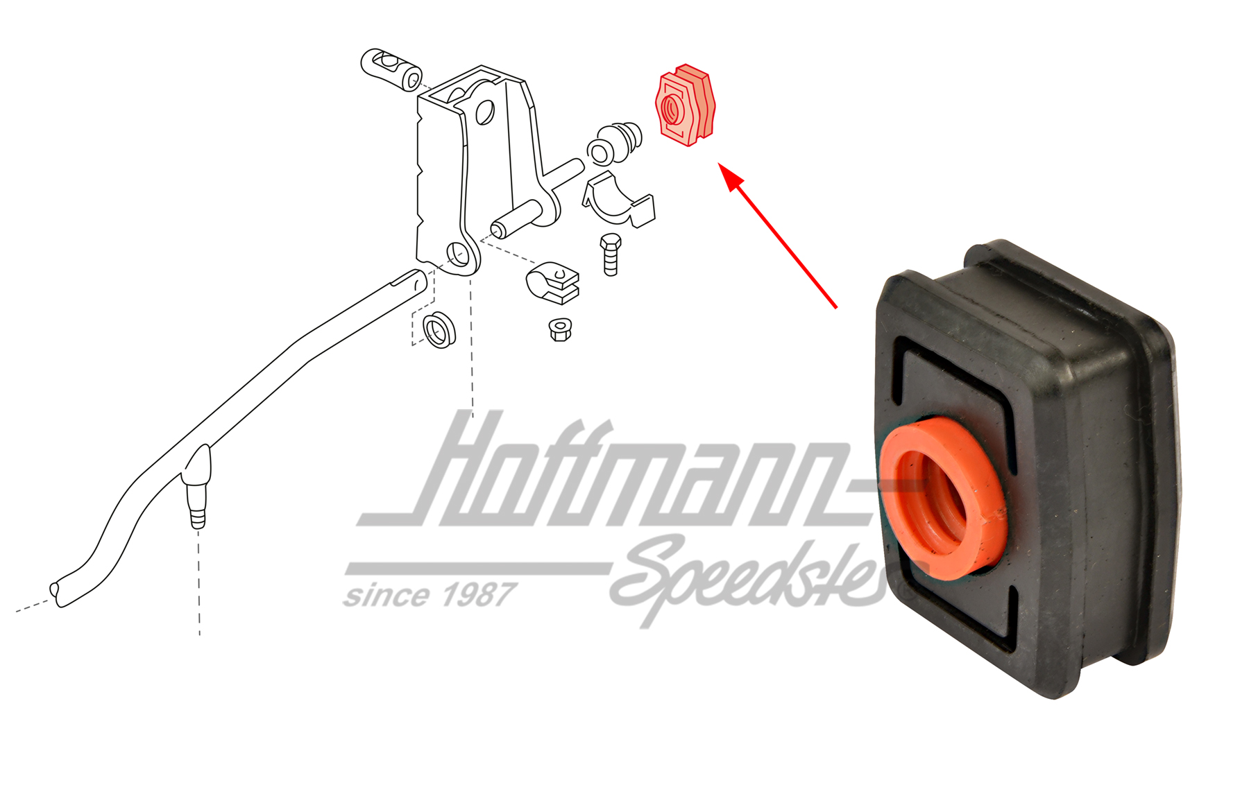 Bearing ring, gearshift bracket, Bus T4, 1.96-6.03 | 701 711 259 B | 407-2010-43