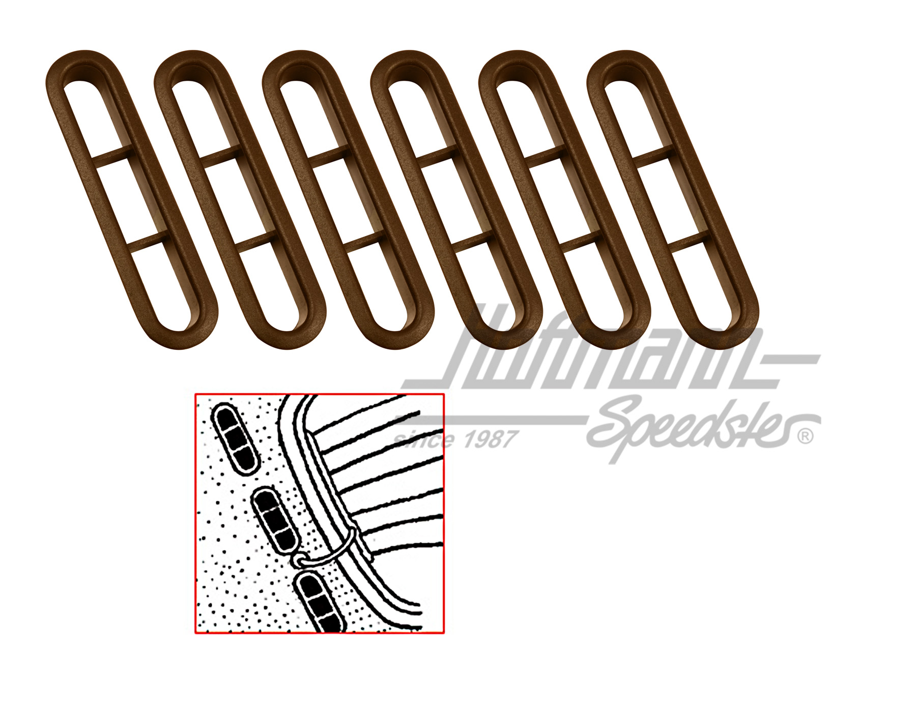 Air exhaust covers, interior, brown | 311 819 465 A  BR | 055-7176