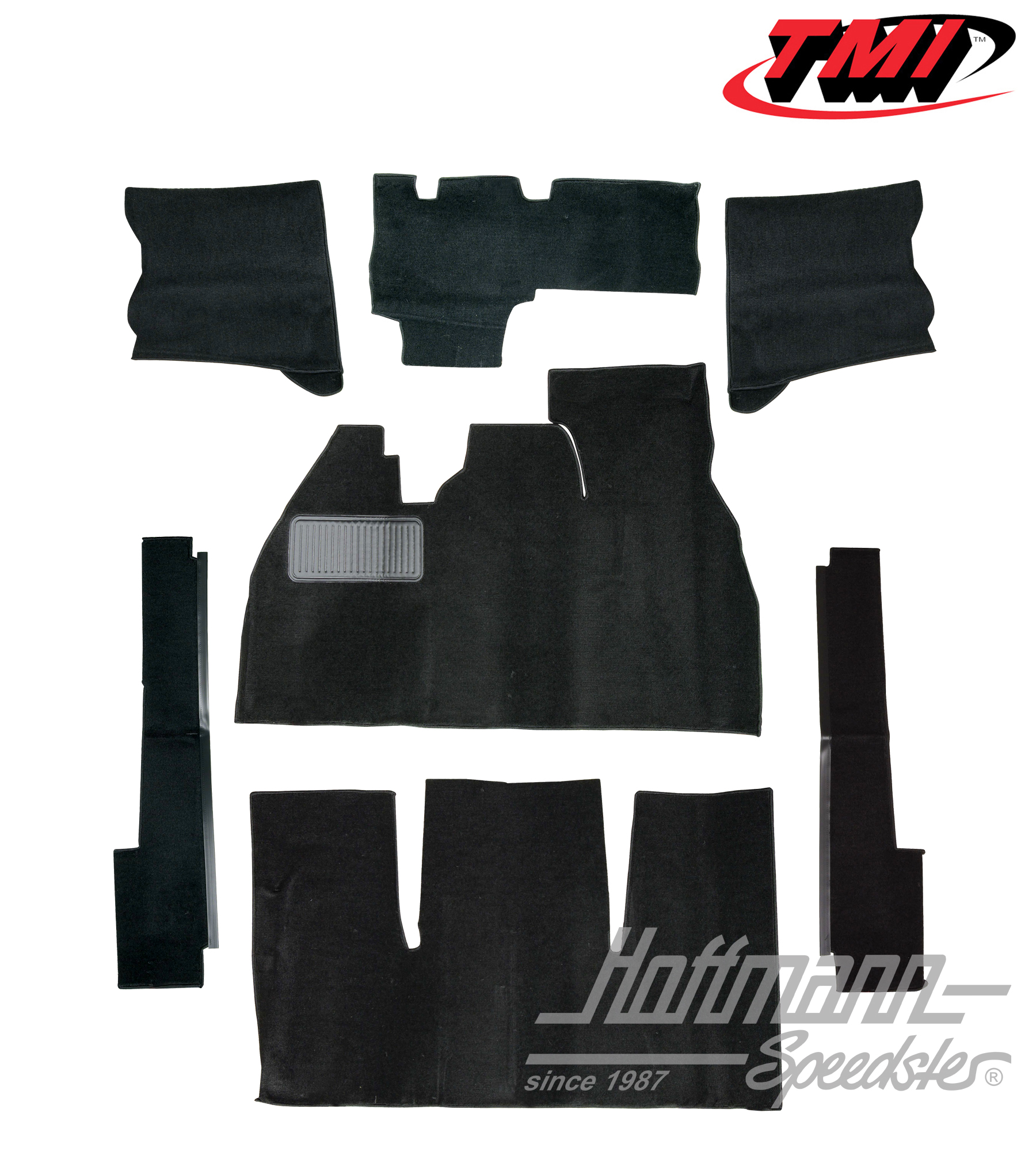 Carpet kit, Beetle Sedan, velour, black, 8.68-7.72 | 34-F1108-801 | 055-7604