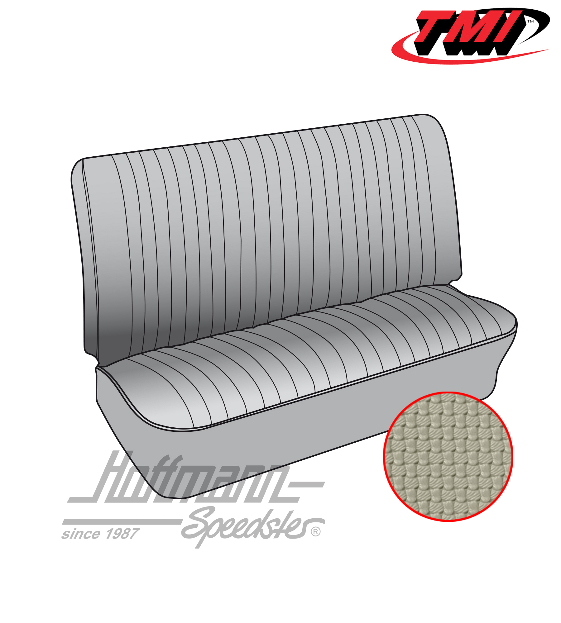 Seat upholstery, central bench 3/4, 66-67, off-white | 43-2137-05 | 098-0665-50