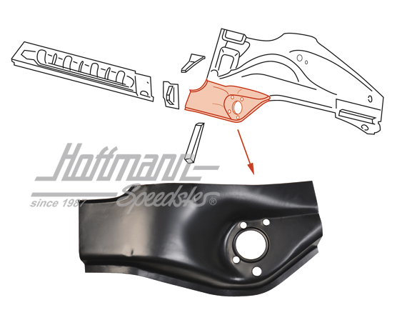 Repair panel, axle tube, rear, left                                                                 