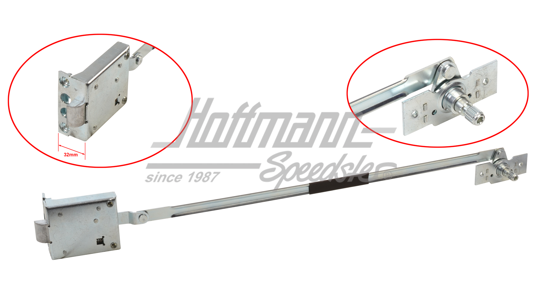 Door lock set, Bus T1, 12.60-12.63, right | 211 837 016 C Satz | 089-5048-32