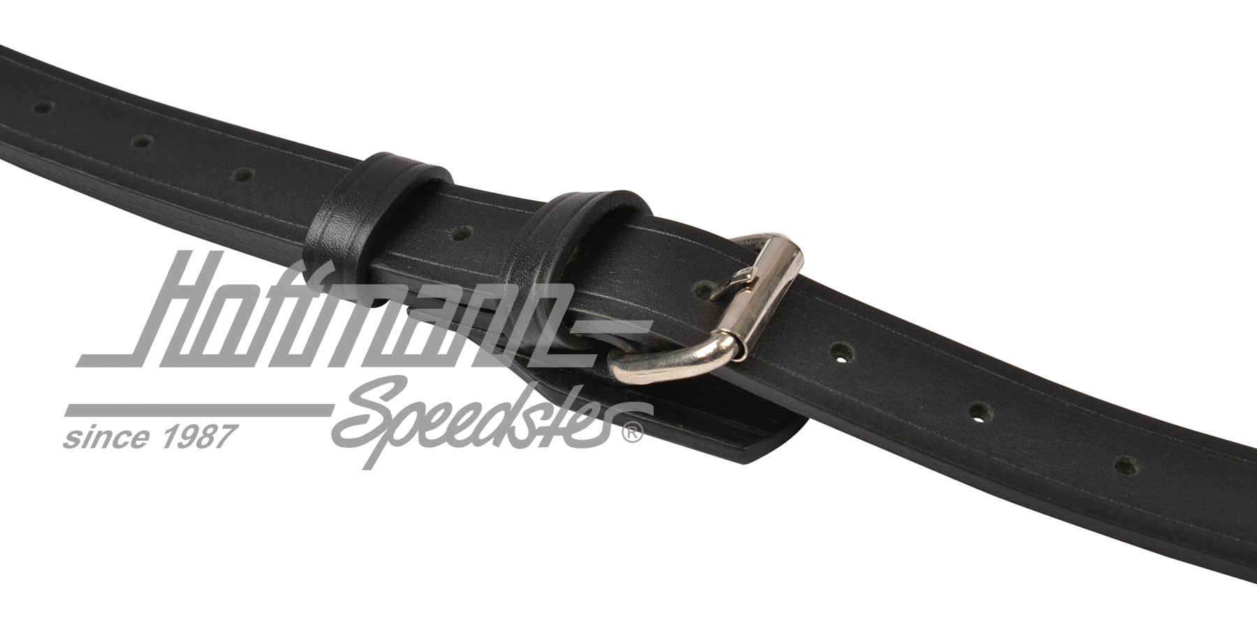 Leather strap set, luggage rack, black                                                              