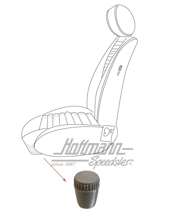 Knob, seat adjuster, grey (new) | 111 881 251 A Grey | 055-7078-03