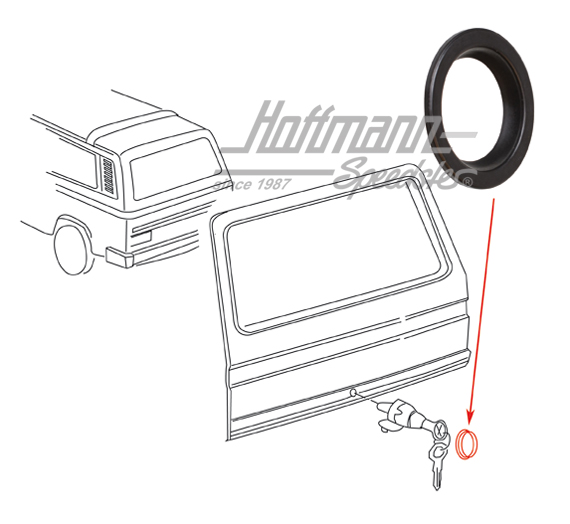 Seal, hatchback lock, Golf / Bus | 361 827 527 | 180-7405-04