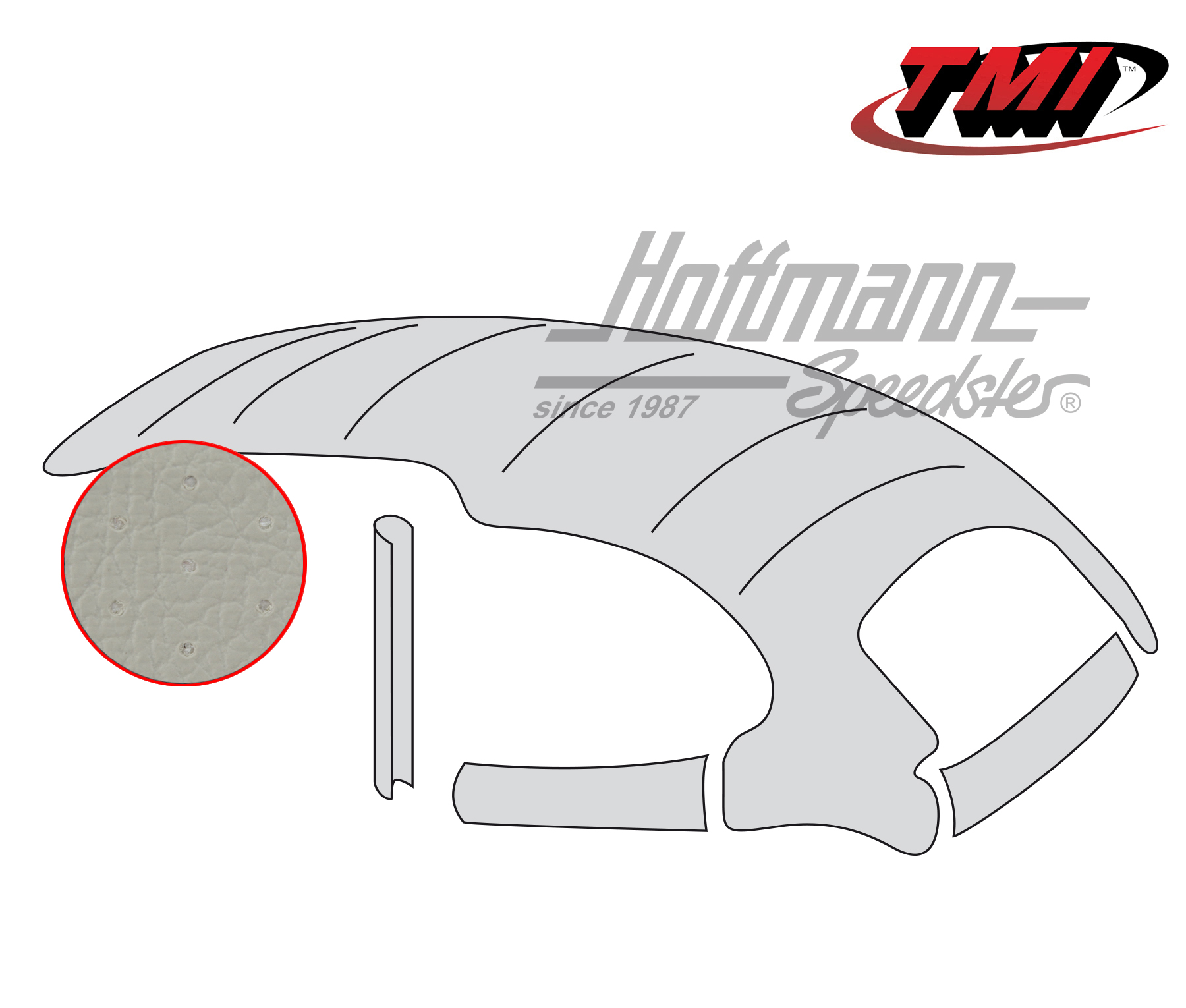 Headliner, universal, with metal sliding roof, perforated, grey, 8.63-7.67 | 20-1104-46 | 055-7167