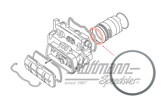 Seal, cylinder sleeve, upper, for WBX | 025 101 343 B | 307-0006